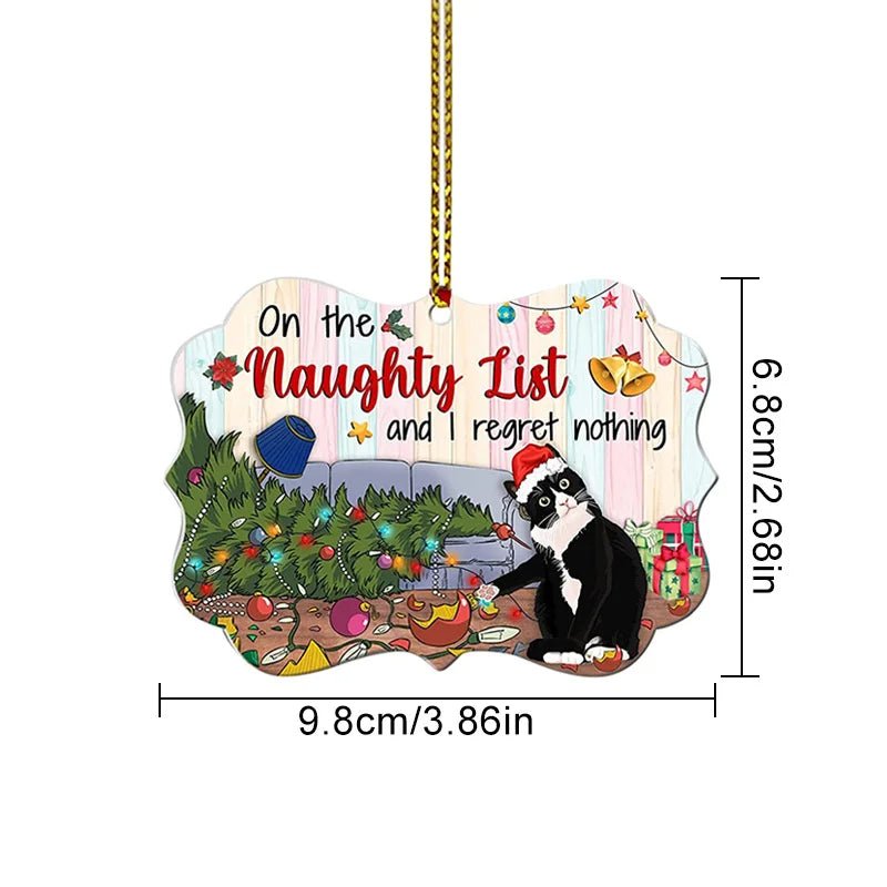 Lisslune | Acrylic Black Cat Christmas Ornaments Set – Adorable Tree Pendants for Weddings, Parties, and Festive Home Décor