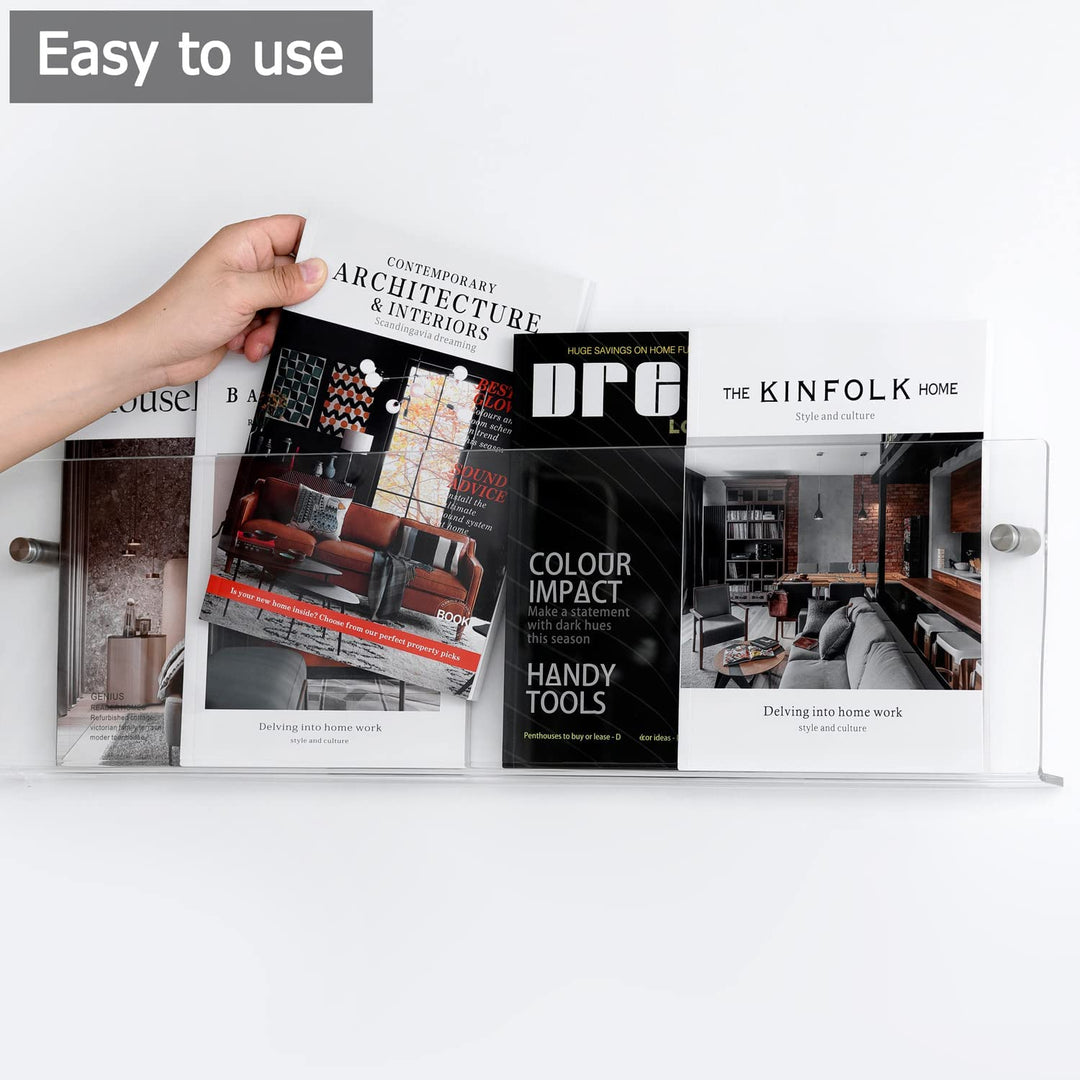 Lisslune | Acrylic Wall-mounted 'Floating' Magazine Holder