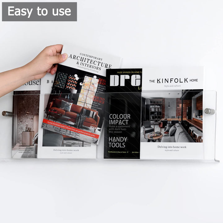 Lisslune | Acrylic Wall-mounted 'Floating' Magazine Holder