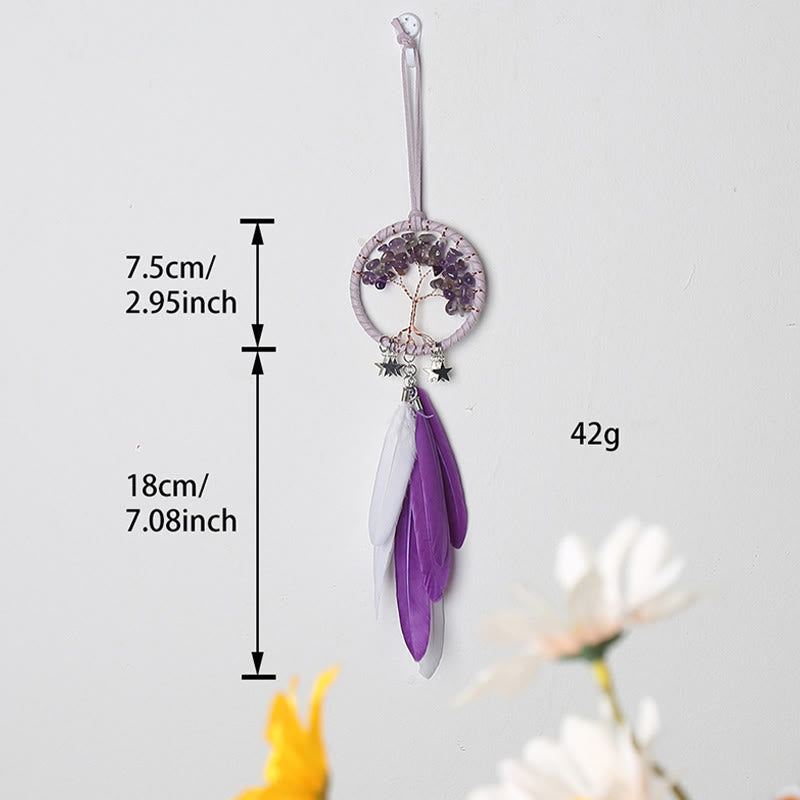 Lisslune | Frendorf Tree of Life Gemstone Dreamcatcher Hanging Jewelry