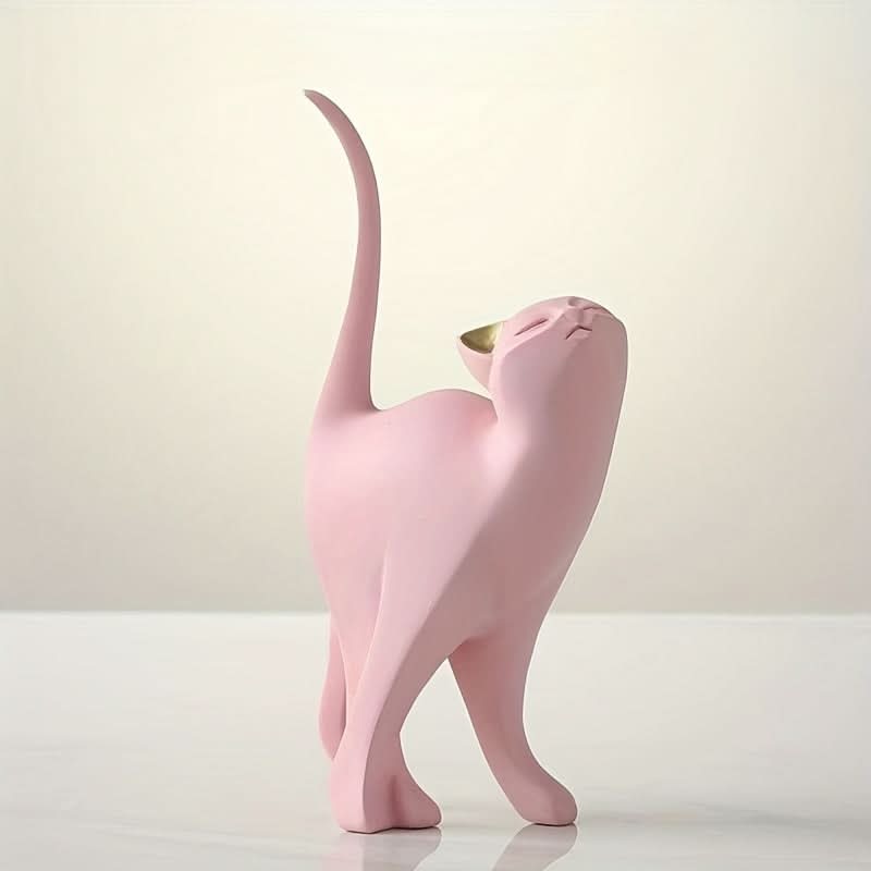 Lisslune | Modern Resin Cat Figurine – Nordic Style Decor