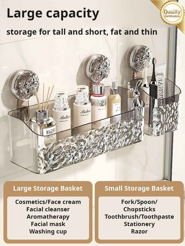 Lisslune | Light Luxury Style Glacier Pattern Suction Cup Shelf