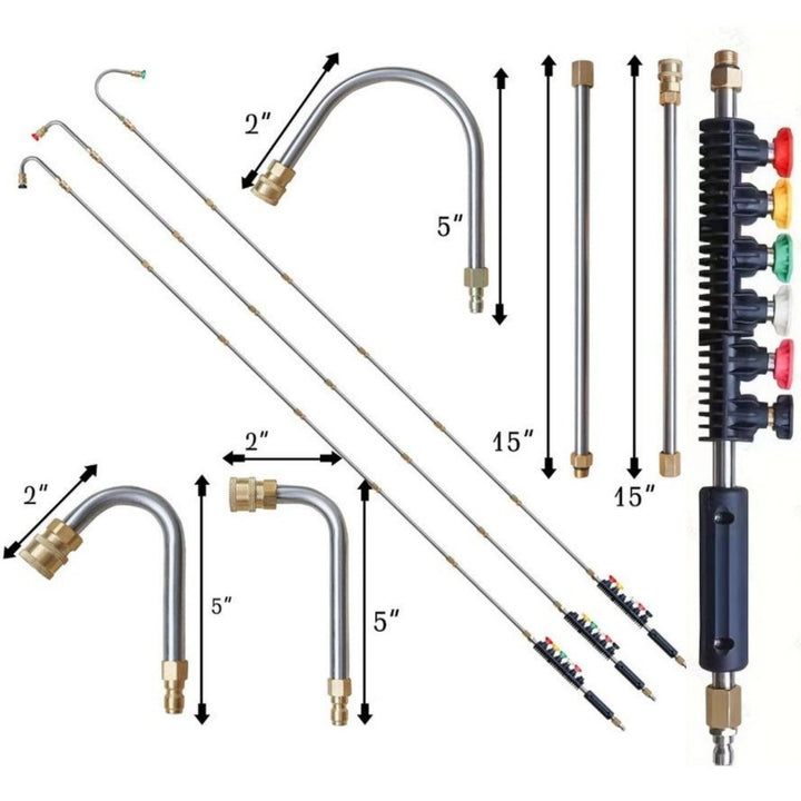 Lisslune | 4000 PSI Telescoping High Pressure Washer Wand Set for Gutter & Roof Drainage & Walls Cleaning