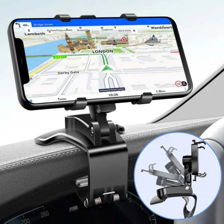 Lisslune | Adjustable Car Phone Holder | Anti-Slip Grip & Durable ABS for Safe Navigation and Hands-Free Calls
