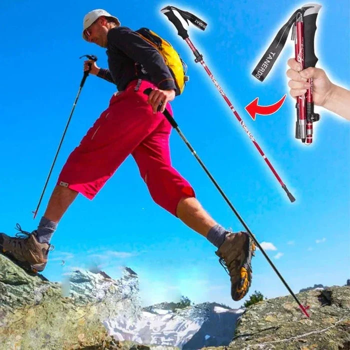 Lisslune | Adjustable Trekking Poles - Folding Telescopic Rod