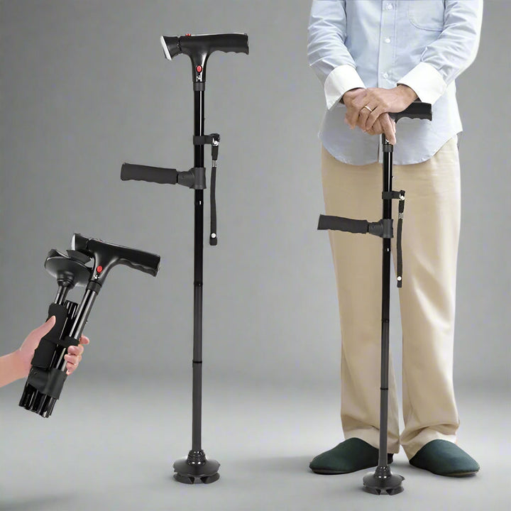 Lisslune | Folding Cane | Lightweight, Telescopic & Collapsible Walking Stick for Seniors and Travellers