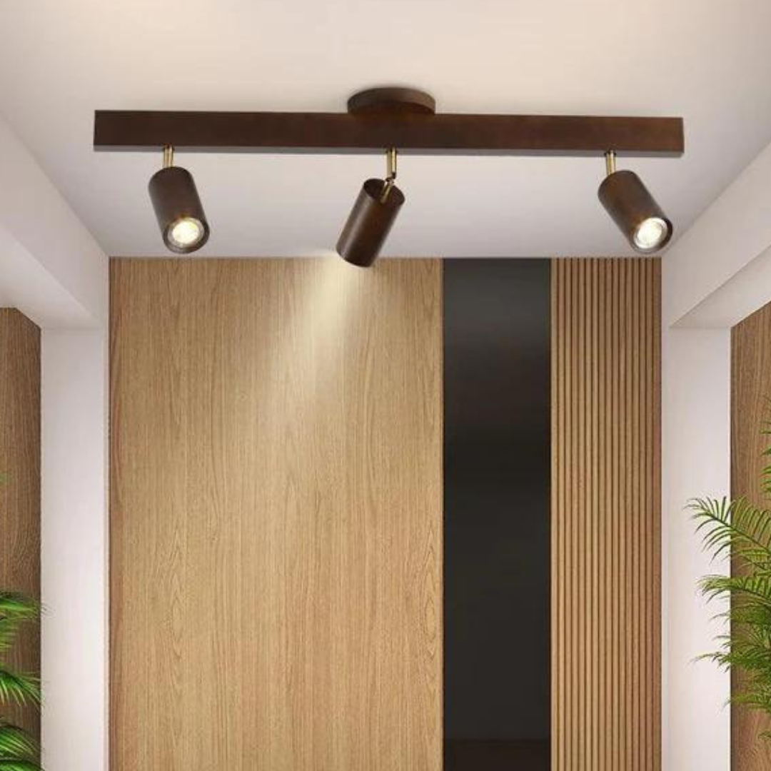 Lisslune | EcoLux Adjustable Wooden Ceiling Spotlight with LED Bulb Included