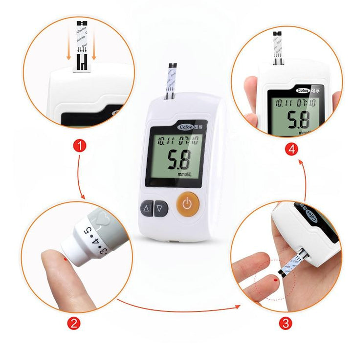 Lisslune | Glucometer - Blood Glucose Meter 100 Stips