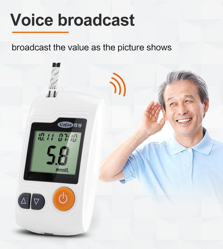 Lisslune | Glucometer - Blood Glucose Meter 100 Stips