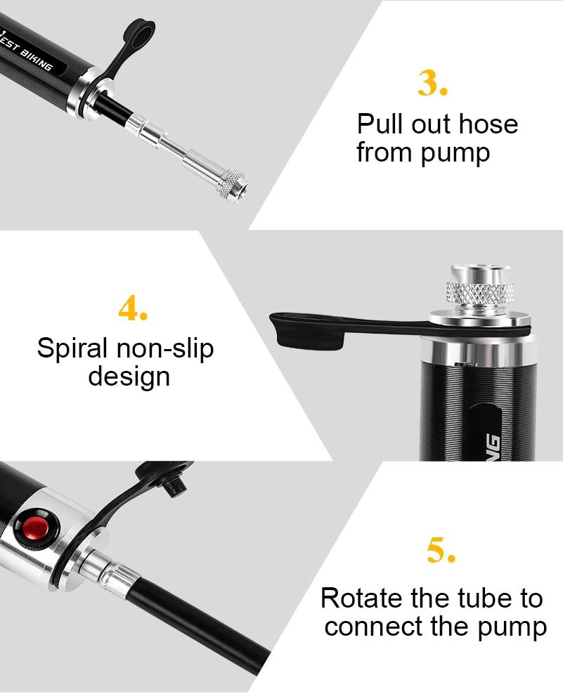 Lisslune | Bike Pump - Mini Bike Pump - Hand Bike Pump