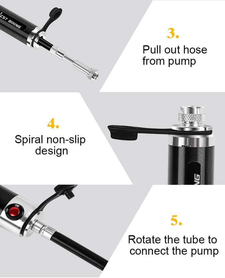 Lisslune | Bike Pump - Mini Bike Pump - Hand Bike Pump