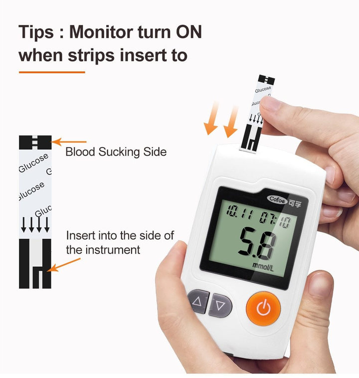 Lisslune | Glucometer - Blood Glucose Meter 100 Stips