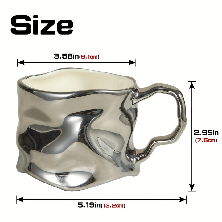 Lisslune | CreArt Mug – Handmade Ceramic Coffee Mug with Unique Crinkled Design