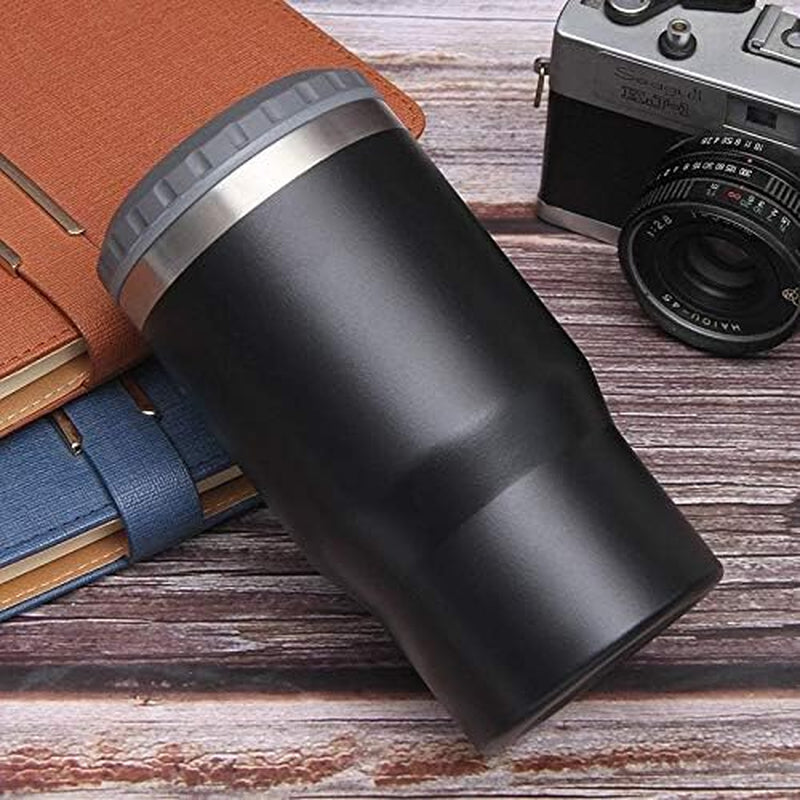 Lisslune | 4 in 1 stainless steel can/bottle insulator, 14Oz two-way lid SUS insulated can cooler, beer bottle holder (Black)