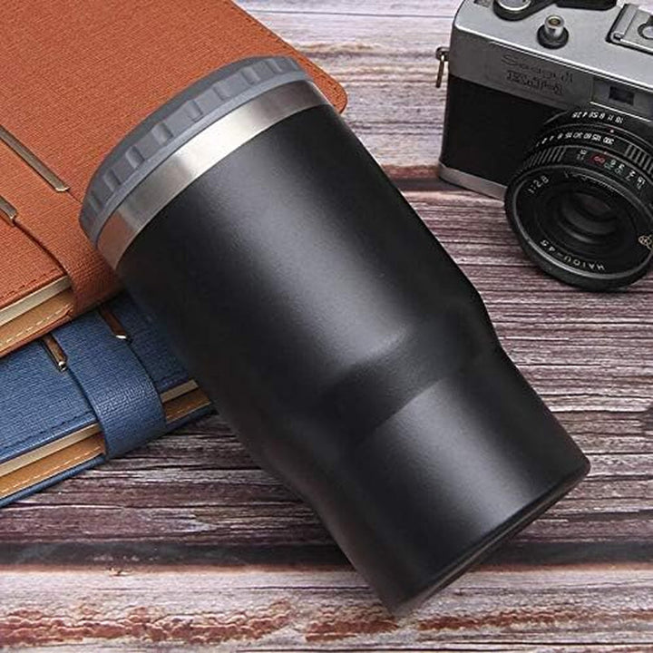 Lisslune | 4 in 1 stainless steel can/bottle insulator, 14Oz two-way lid SUS insulated can cooler, beer bottle holder (Black)