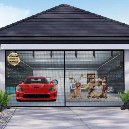Lisslune | AeroShield Bug-Free Garage Screen | Magnetic mesh garage door screen for fresh airflow and insect protection