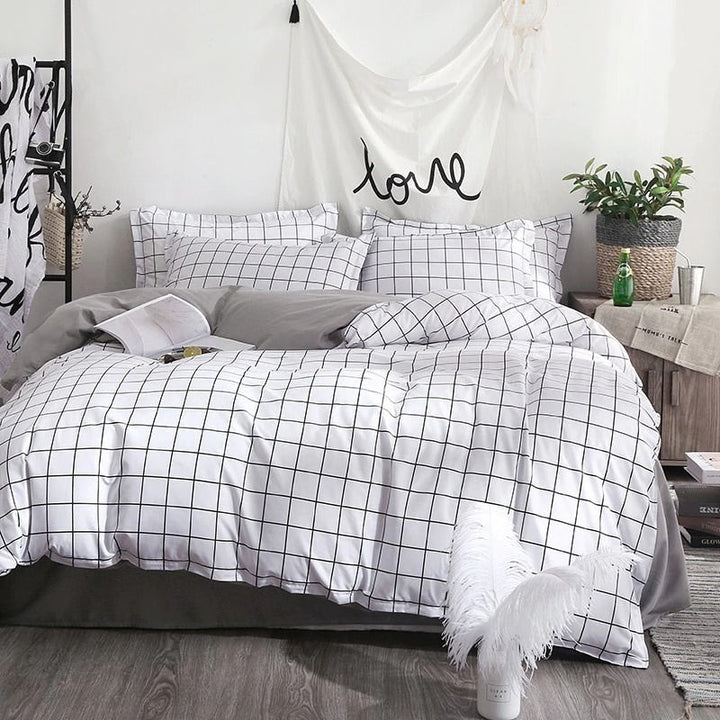 Rynx | Solid Grid Bedding Set