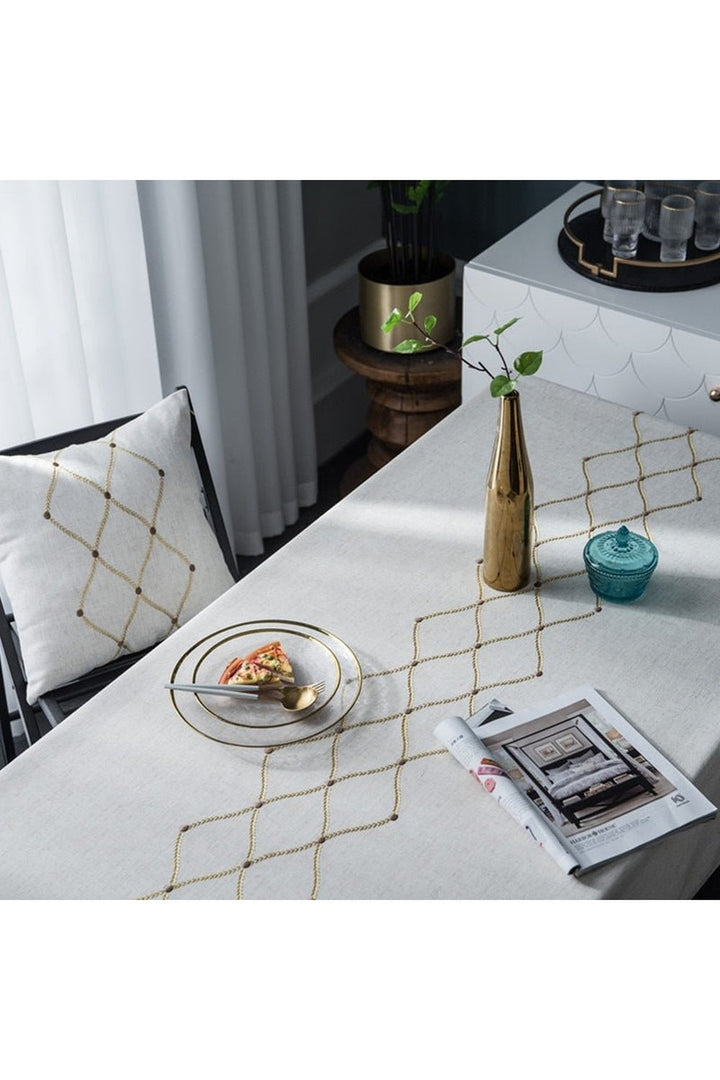 Lisslune | Gray Elegant Tablecloth