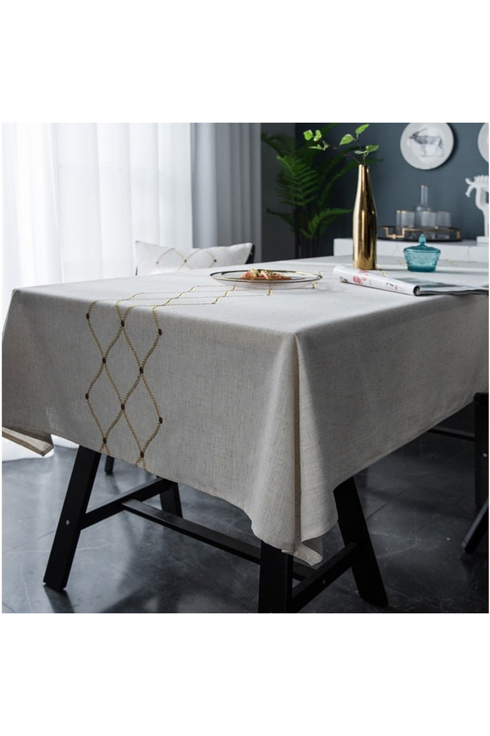 Lisslune | Gray Elegant Tablecloth