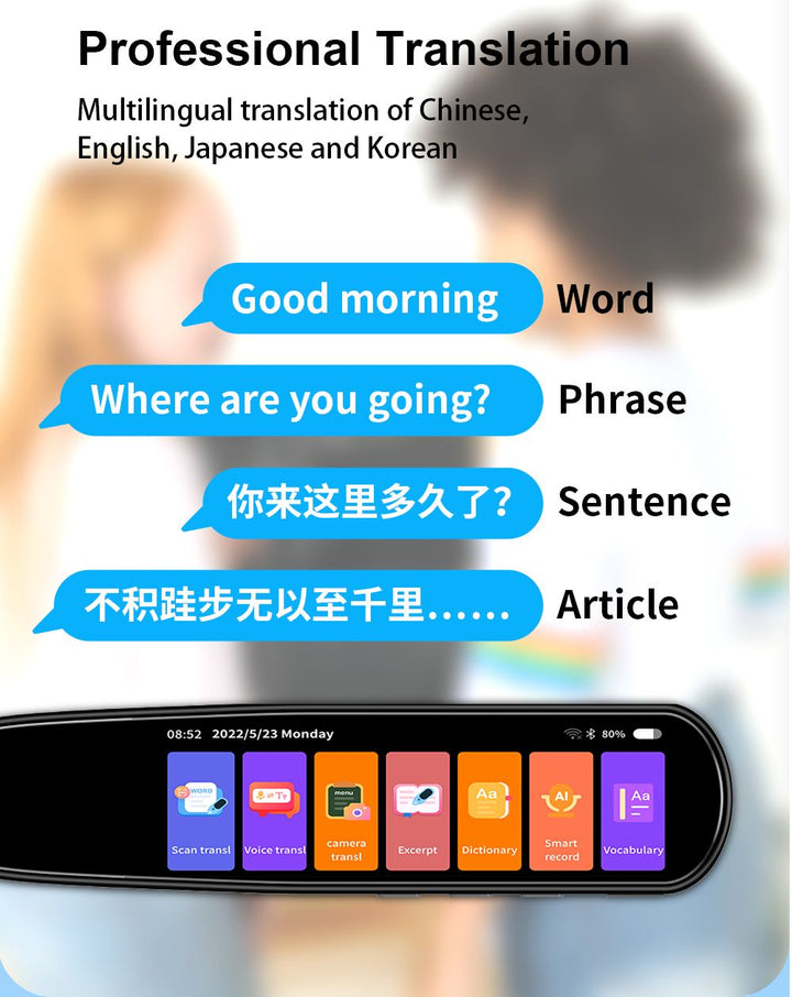 Lisslune | Precision 112-Language Translation & Reading Pen – Instant Text & Speech Translator