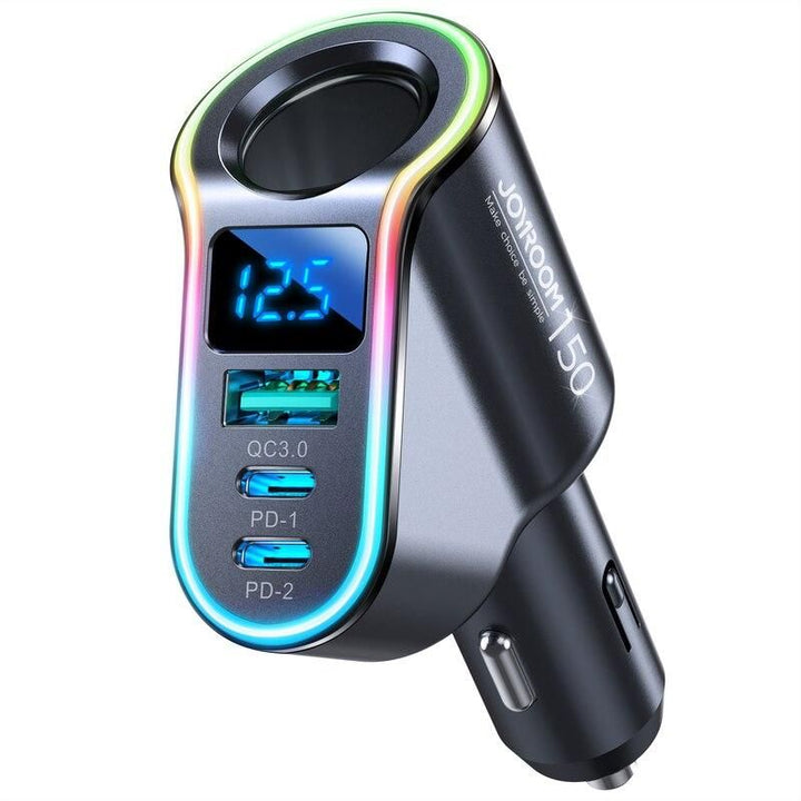 Lisslune | 150W 4-in-1 Fast Charger for Car with USB & Cigarette Lighter Splitter