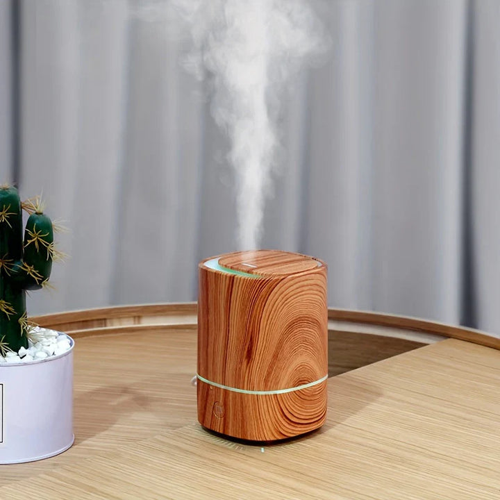 Lisslune | Ultrasonic Air Humidifier with Wood Look – Quiet Aroma Diffuser with LED & Automatic Shut-Off