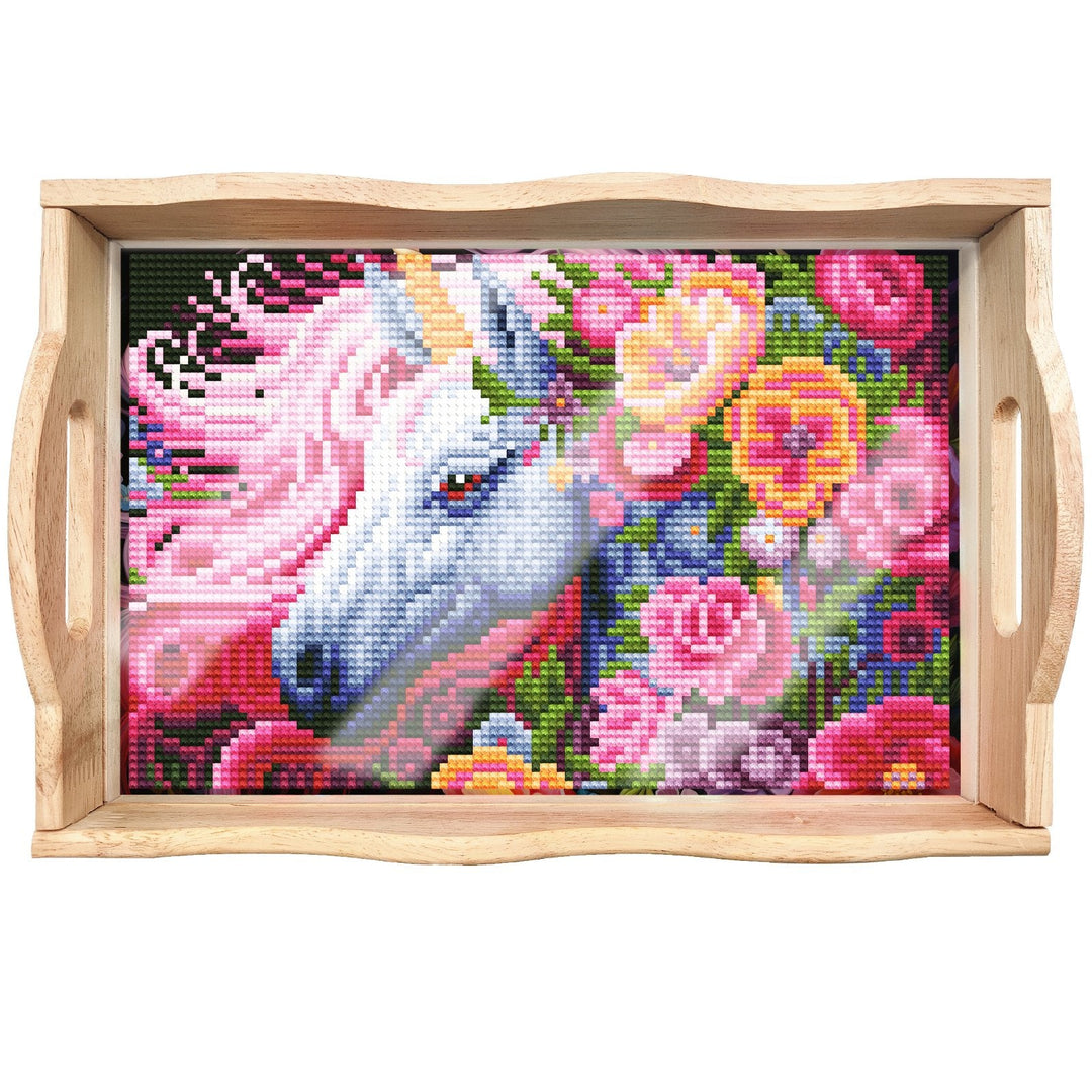 Lisslune | DIY Diamond Painting Wooden Tray Food Tray with Handle Living Room Decoration Mandala Wooden Tray Kit