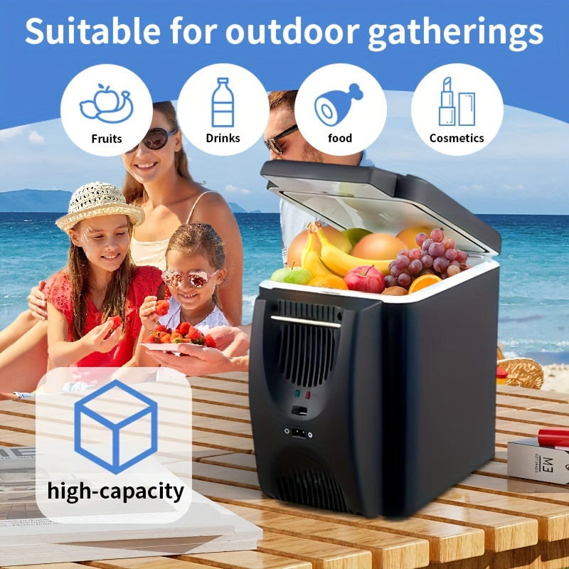 Lisslune | Compact 6L Portable Mini Fridge for Cars – DC 12V Electric Cooler for Drinks, Seafood and Fruits, Ideal for Travel and Outdoor Adventures