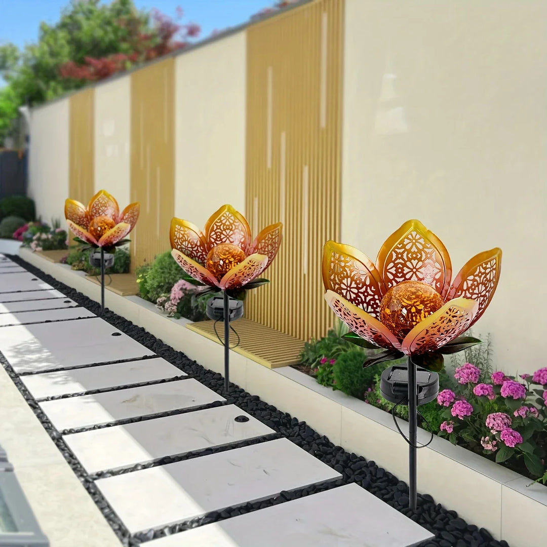 Lisslune | Solar Garden Light Lotus Flower – Decorative LED Outdoor Lighting for Garden and Yard