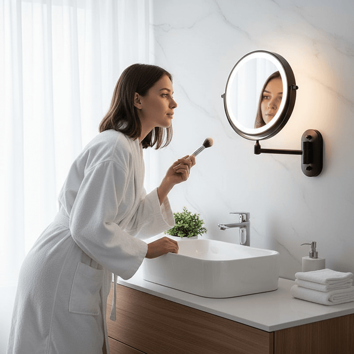 Lisslune | LED magnifying mirror with adjustable lighting and rechargeable battery