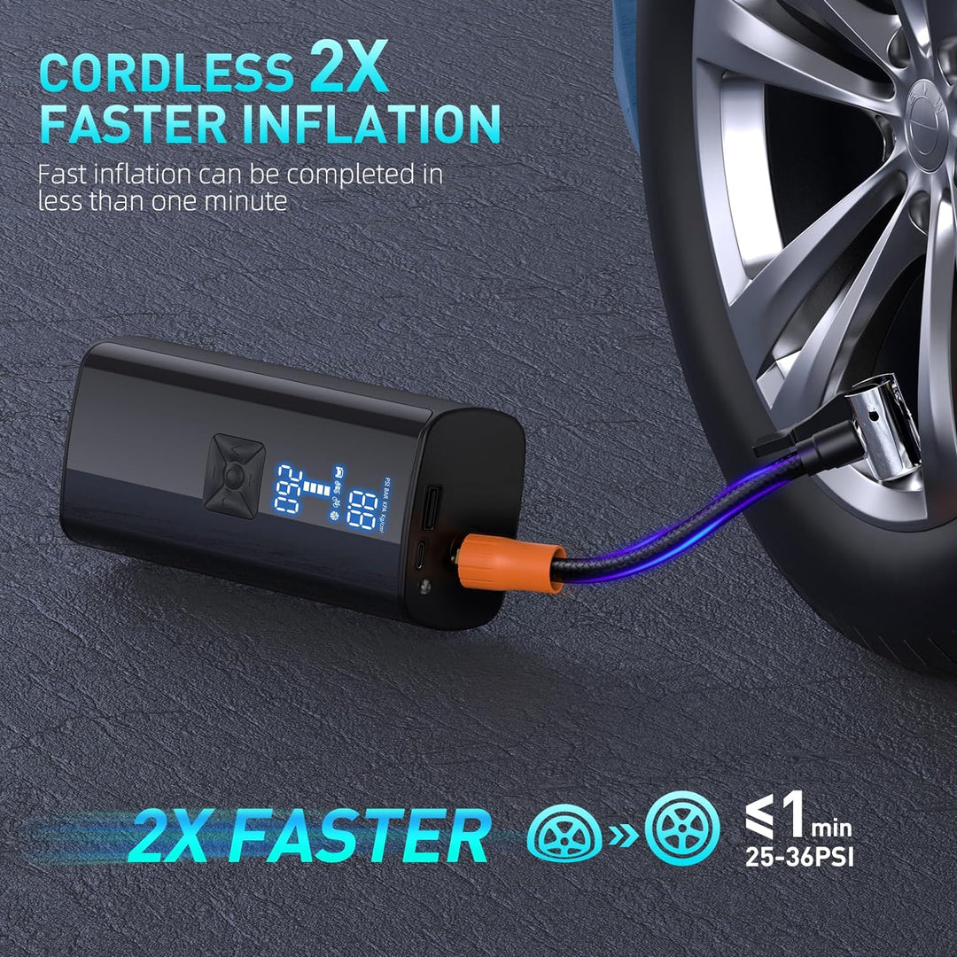Lisslune | LumenPump Air Compressor – Cordless Tyre Pump for Quick & Efficient Car Tyre Inflation Anywhere