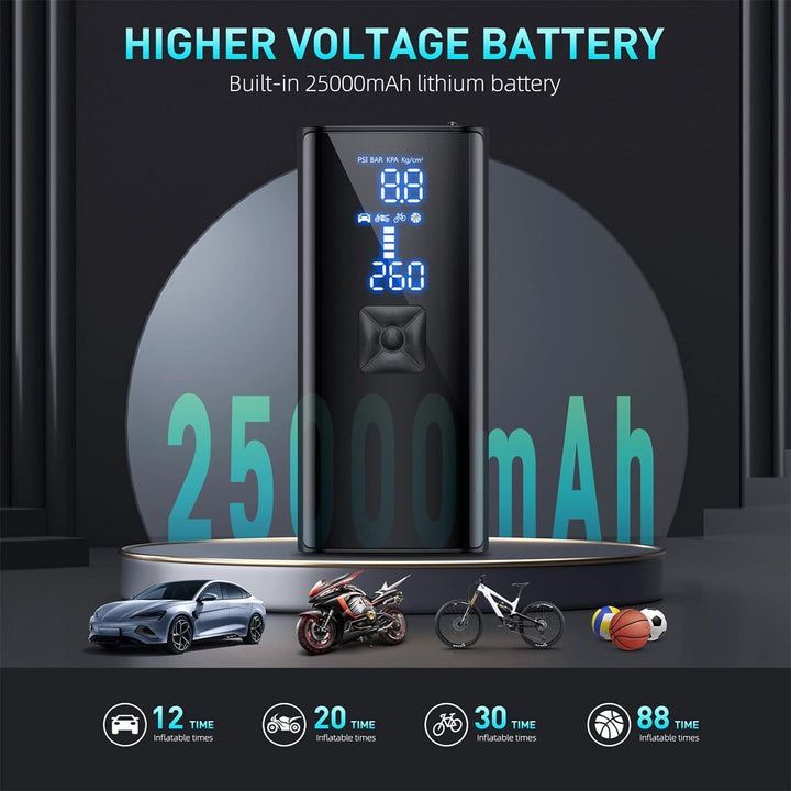 Lisslune | LumenPump Air Compressor – Cordless Tyre Pump for Quick & Efficient Car Tyre Inflation Anywhere