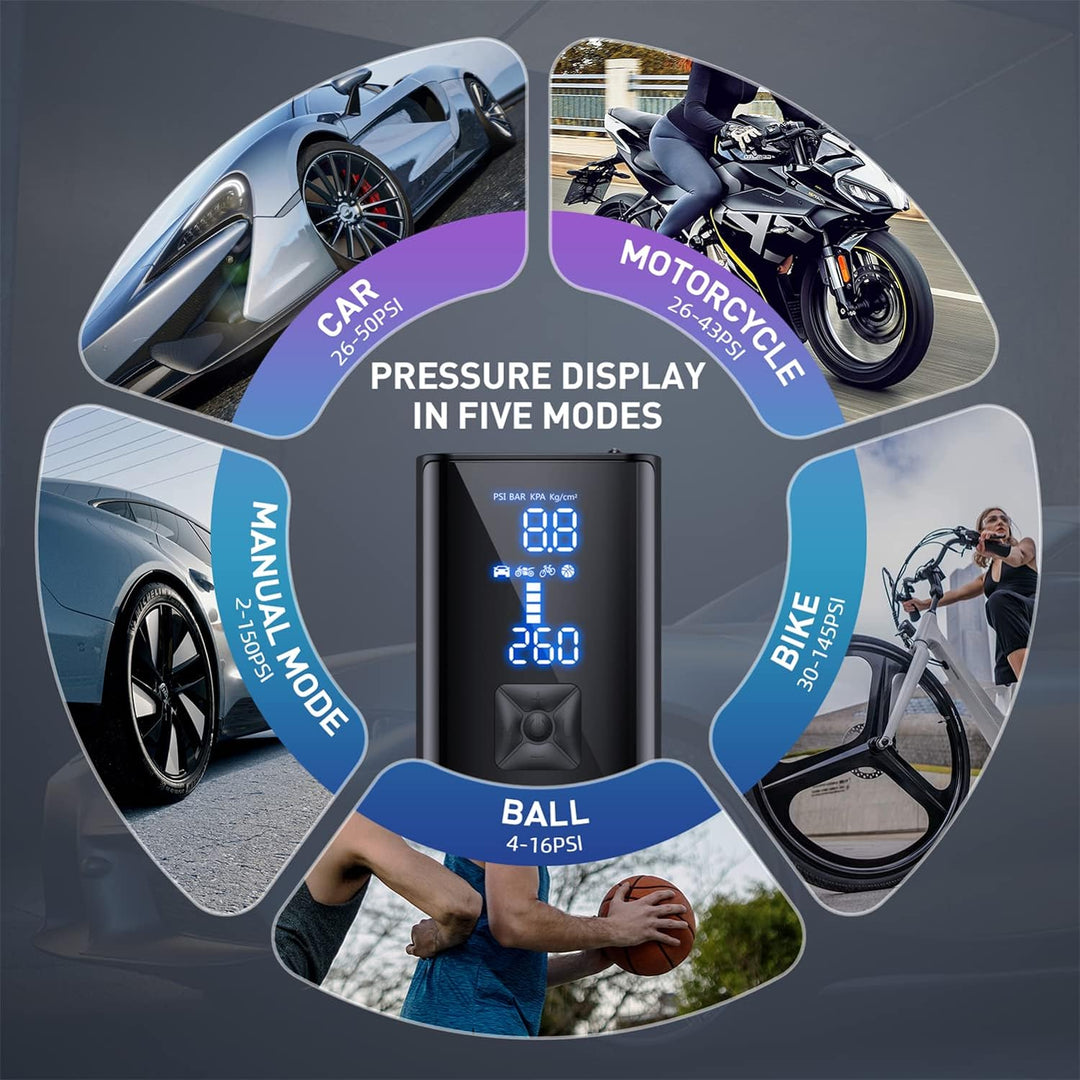 Lisslune | LumenPump Air Compressor – Cordless Tyre Pump for Quick & Efficient Car Tyre Inflation Anywhere