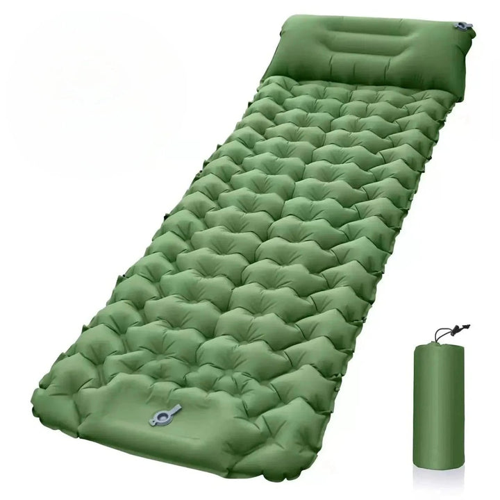 Lisslune | AirTrek Mat – Inflatable Camping Mattress with Foot Pump & Built-In Pillow
