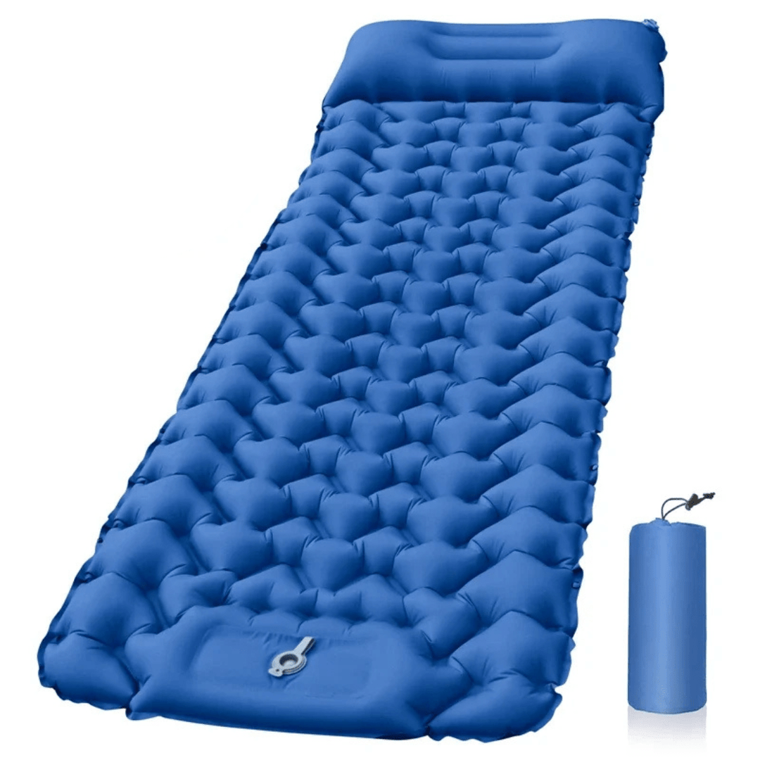 Lisslune | AirTrek Mat – Inflatable Camping Mattress with Foot Pump & Built-In Pillow