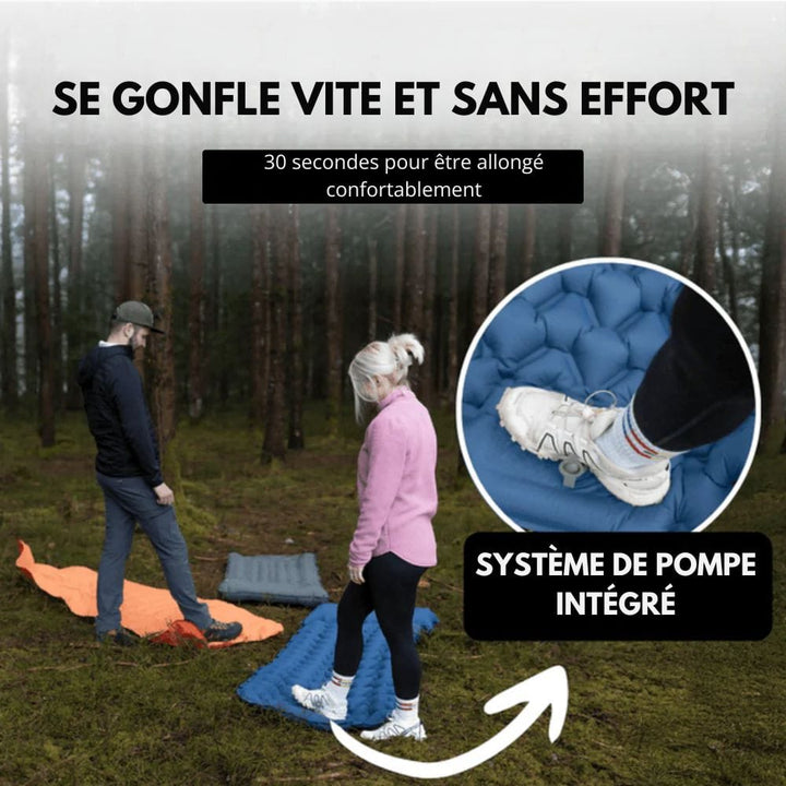 Lisslune | AirTrek Mat – Inflatable Camping Mattress with Foot Pump & Built-In Pillow