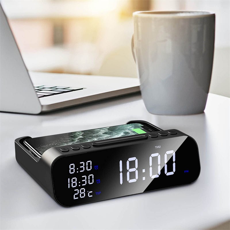 Lisslune | ChargeTime Pro – Digital Alarm Clock with Wireless Charging and Large Display