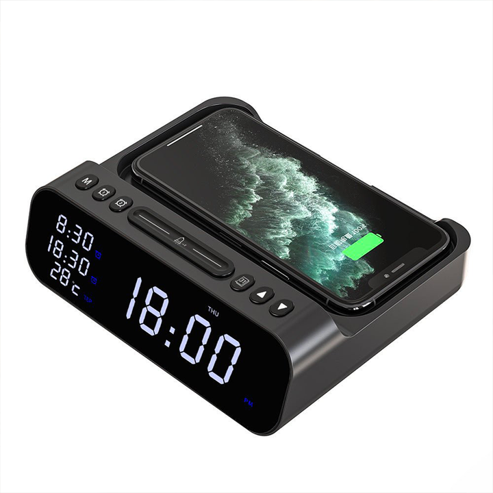 Lisslune | ChargeTime Pro – Digital Alarm Clock with Wireless Charging and Large Display