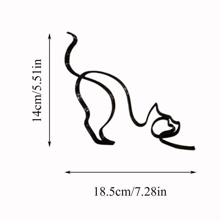 Lisslune | Tier Kunst Eisen Skulptur Retro Metall schwarze Linien Katze Hund Schreibtisch Ornament