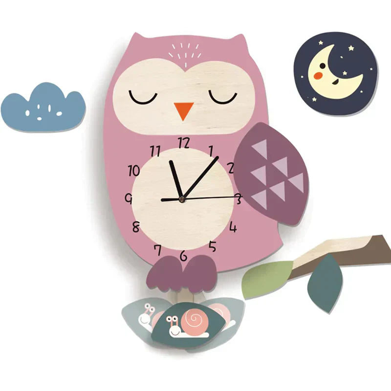 Lisslune | Wall Clock - ZooTime - Cute Animal Design - Perfect for Children's Room