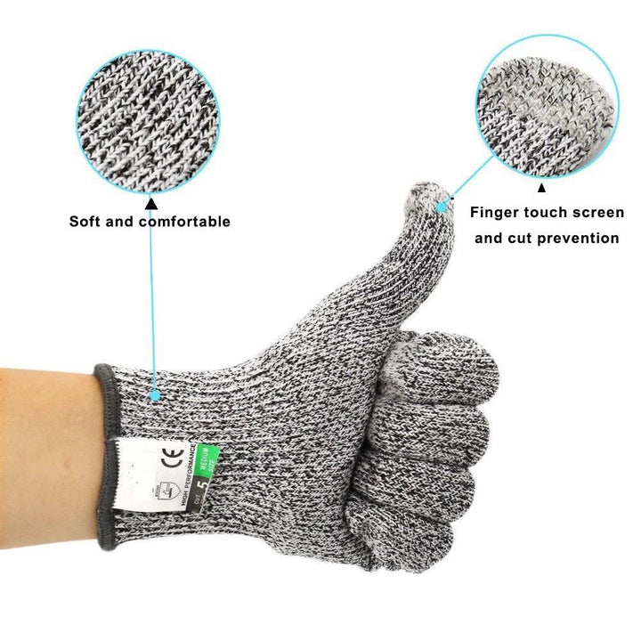 Lisslune | Anti-Cut Gloves 5 Degree Safety Cut Resistant Puncture Resistant Stainless Steel