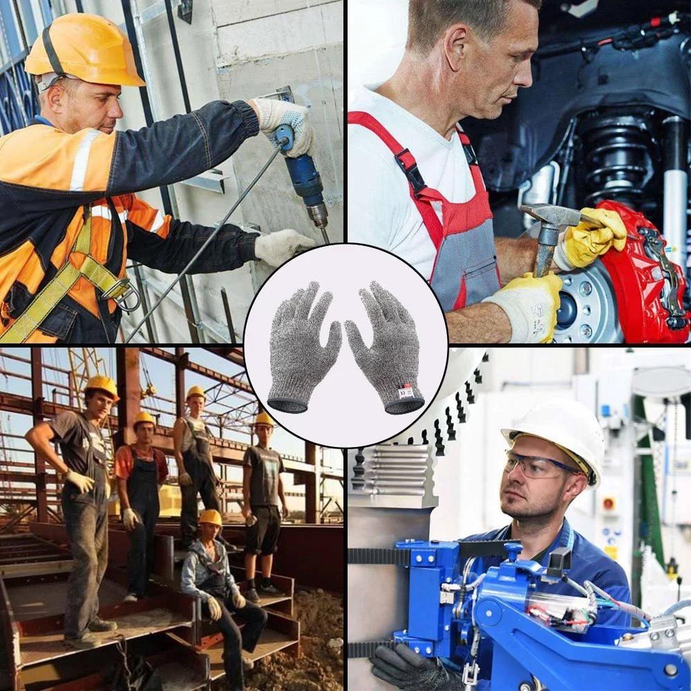 Lisslune | Anti-Cut Gloves 5 Degree Safety Cut Resistant Puncture Resistant Stainless Steel