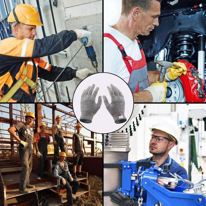 Lisslune | Anti-Cut Gloves 5 Degree Safety Cut Resistant Puncture Resistant Stainless Steel