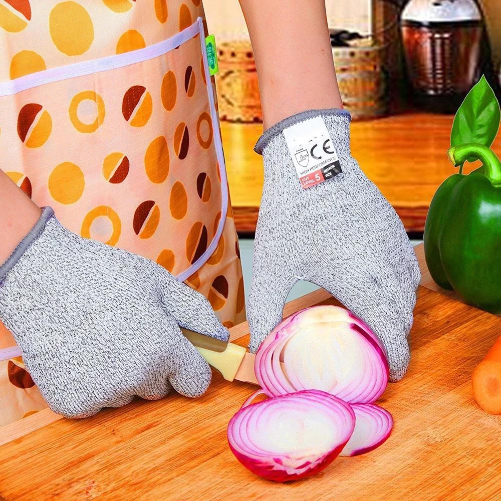Lisslune | Anti-Cut Gloves 5 Degree Safety Cut Resistant Puncture Resistant Stainless Steel