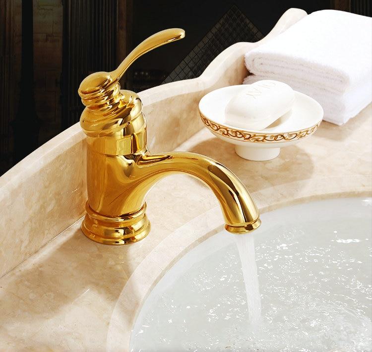 Lisslune | Antique Brass Tap Bathroom Fixtures Faucet Sink Mixer Tap