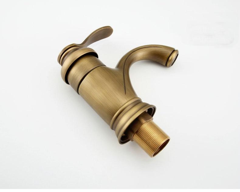 Lisslune | Antique Brass Tap Bathroom Fixtures Faucet Sink Mixer Tap