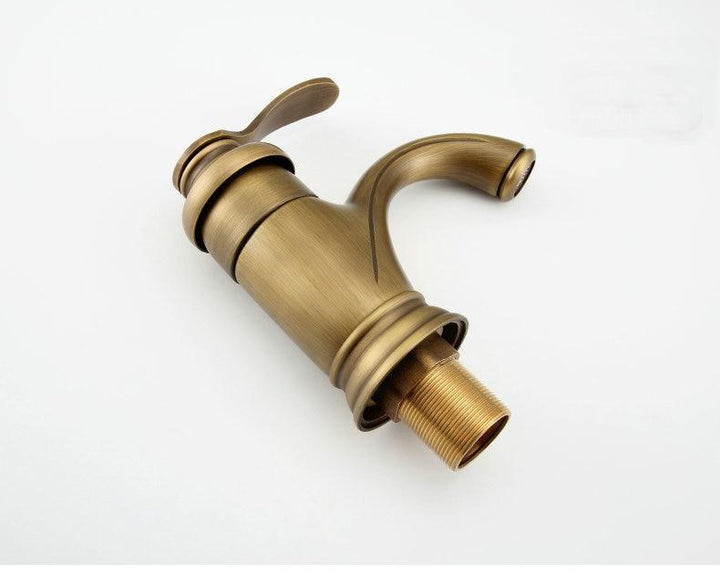 Lisslune | Antique Brass Tap Bathroom Fixtures Faucet Sink Mixer Tap