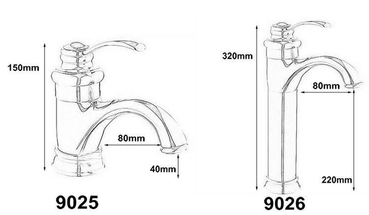 Lisslune | Antique Brass Tap Bathroom Fixtures Faucet Sink Mixer Tap