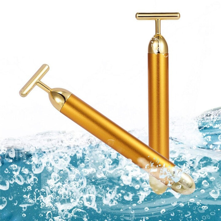 Lisslune | Energy 24K Gold T Beauty Bar Facial Roller Massager
