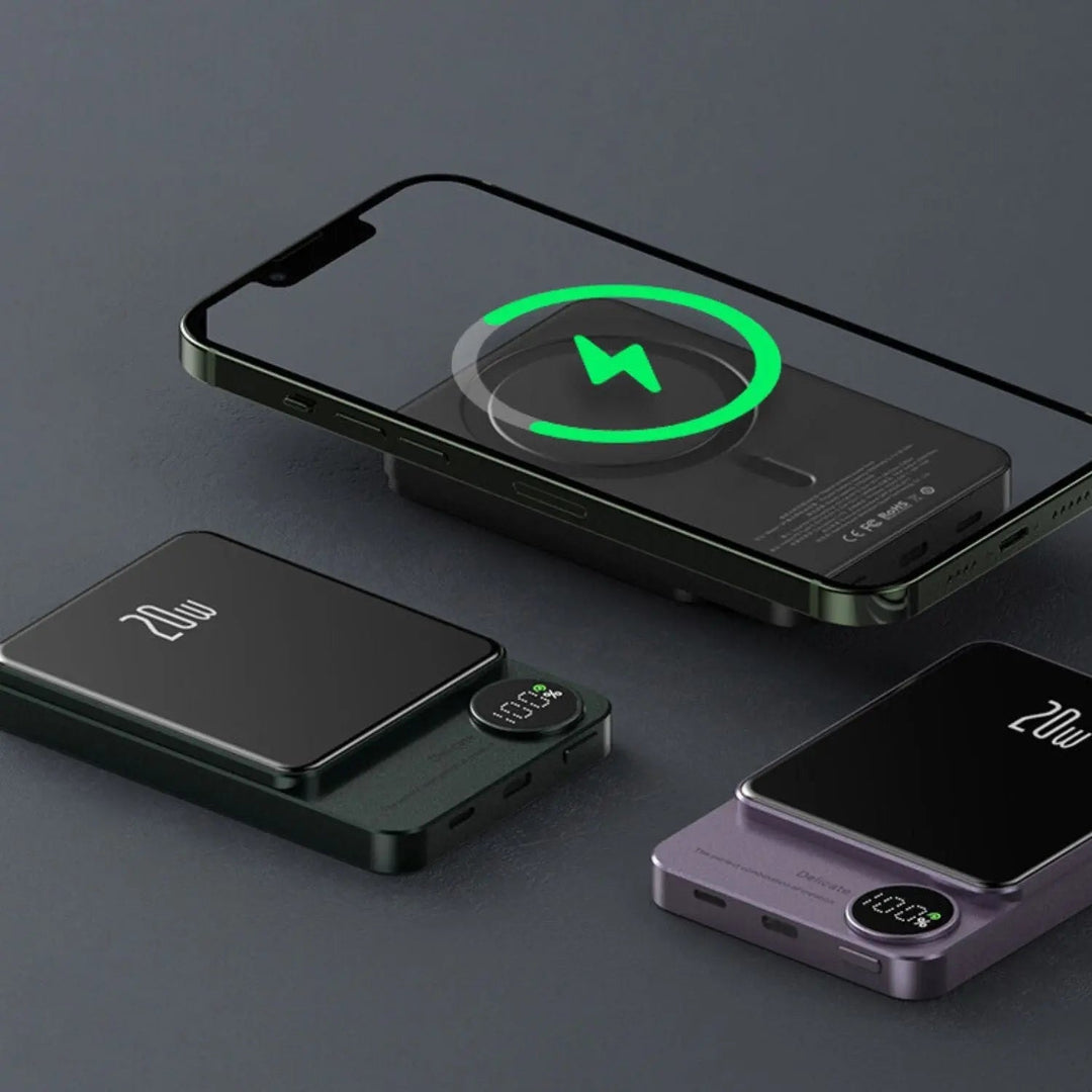 Lisslune | Sleek  Magnetic Fast Charging Power Bank – Wireless, High-Capacity Backup Battery for All Devices